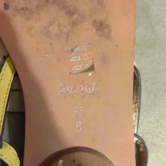 Coach brown and yellow sandals, size 9.5 - Picture 7 of 8